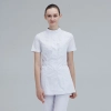 high quality short sleeve front open female nurse care center uniform coat Color White