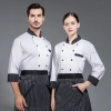 long sleeve chef school uniform stripes collar chef jacket restaurant chef coat Color White