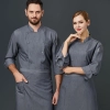 large size europe restaurant staff workwear uniform chef jacket Color Grey