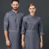 large size europe restaurant staff workwear uniform chef jacket Color Grey