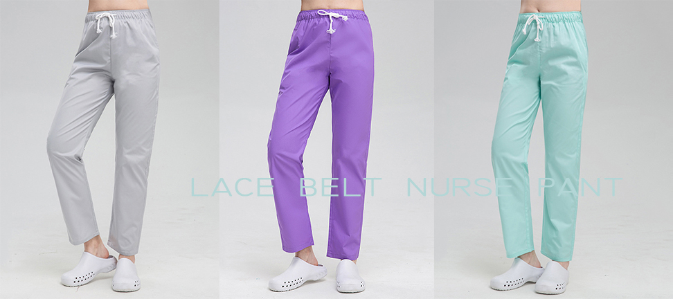 Elastic Lace belt  dental  pants Nurse clothes Large size work pants 13 color nurse pants