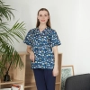 hot sale v-collar nurse uniform jacket top floral print men women nurse scrubs