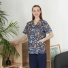 hot sale v-collar nurse uniform jacket top floral print men women nurse scrubs Color Color 9