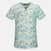 hot sale v-collar nurse uniform jacket top floral print men women nurse scrubs Color Color 10