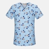 hot sale v-collar nurse uniform jacket top floral print men women nurse scrubs