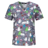hot sale v-collar nurse uniform jacket top floral print men women nurse scrubs Color Color 14