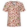 hot sale v-collar nurse uniform jacket top floral print men women nurse scrubs