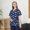 hot sale v-collar nurse uniform jacket top floral print men women nurse scrubs Color Color 28