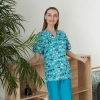 hot sale v-collar nurse uniform jacket top floral print men women nurse scrubs Color Color 29