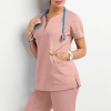 sim fit v-collar top pant nurse suits scrub uniforms two-piece set 10 colors