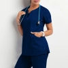 sim fit v-collar top pant nurse suits scrub uniforms two-piece set 10 colors