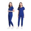 round collar zipper fit comfortable scrubs suits jacket pant nurse working uniform