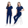 round collar zipper fit comfortable scrubs suits jacket pant nurse working uniform