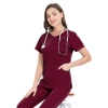 round collar zipper fit comfortable scrubs suits jacket pant nurse working uniform