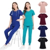 round collar zipper fit comfortable scrubs suits jacket pant nurse working uniform