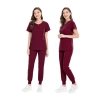 round collar zipper fit comfortable scrubs suits jacket pant nurse working uniform