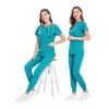 round collar zipper fit comfortable scrubs suits jacket pant nurse working uniform