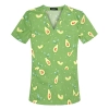 fashion cute cartoon animal fruit printing 100% cotton nurse work uniform scrubs suit jacket