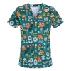 fashion cute cartoon animal fruit printing 100% cotton nurse work uniform scrubs suit jacket