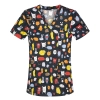 fashion cute cartoon animal fruit printing 100% cotton nurse work uniform scrubs suit jacket