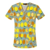 fashion cute cartoon animal fruit printing 100% cotton nurse work uniform scrubs suit jacket