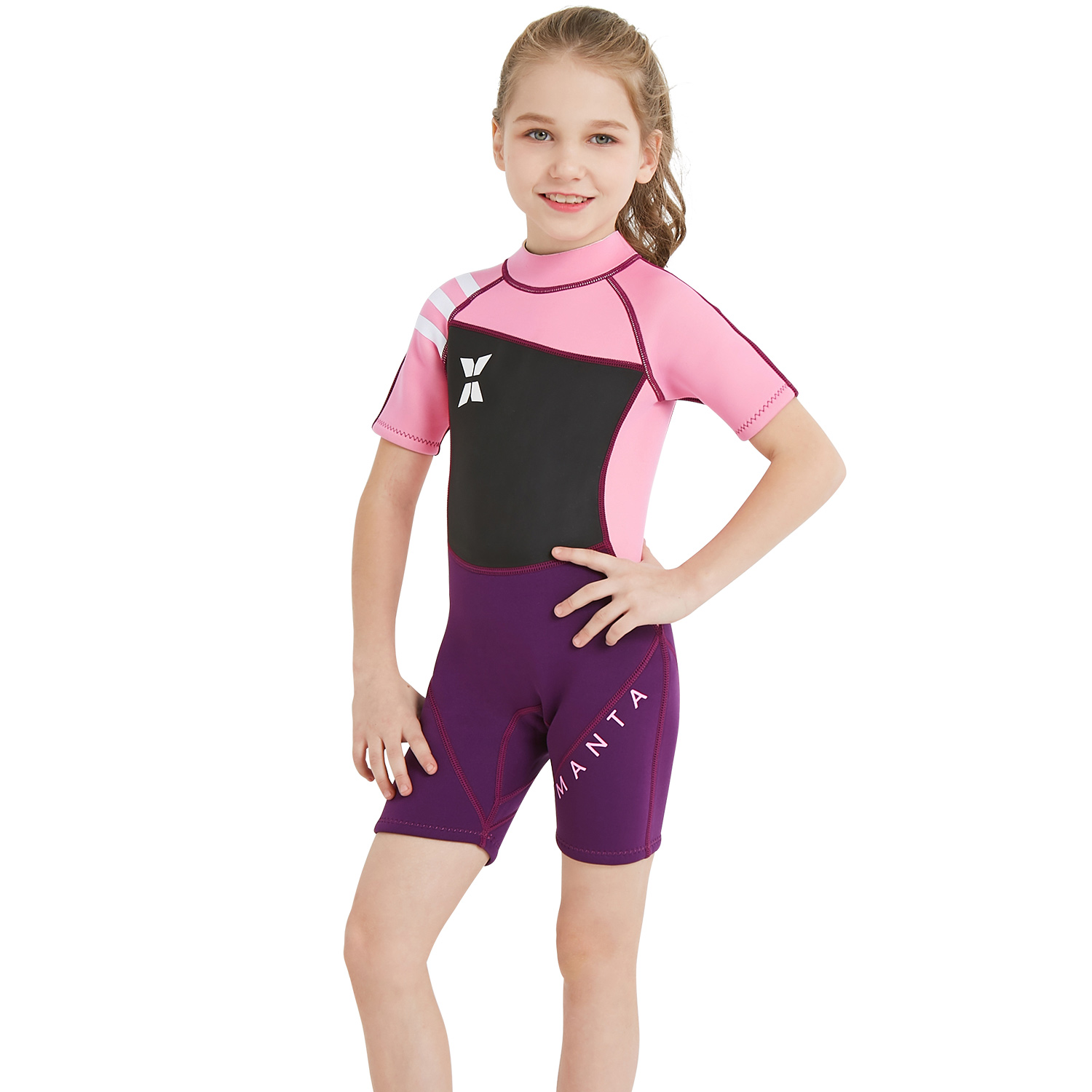 Irder - short sleeve good fabric girl children swimwear wetsuit for girl