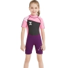 short sleeve good fabric girl children swimwear wetsuit for girl Color Color 1