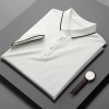 2022 fashion easy care breathable men tshirt business work polo shirt Color men white tshirt