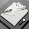 2025 fashion easy care breathable men tshirt business work polo shirt Color men white tshirt