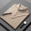 2022 fashion easy care breathable men tshirt business work polo shirt Color men khaki tshirt