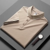 2025 fashion easy care breathable men tshirt business work polo shirt Color men khaki tshirt