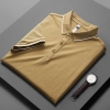 2022 fashion easy care breathable men tshirt business work polo shirt Color men brown tshirt