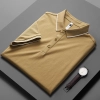 2025 fashion easy care breathable men tshirt business work polo shirt Color men brown tshirt