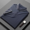 2025 fashion easy care breathable men tshirt business work polo shirt Color men grey tshirt