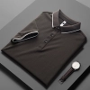 2022 fashion easy care breathable men tshirt business work polo shirt Color men dark grey tshirt