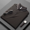 2025 fashion easy care breathable men tshirt business work polo shirt Color men dark grey tshirt