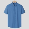 Eruope America good fabric easy care men shirt businees work shirt for man Color men light blue shirt