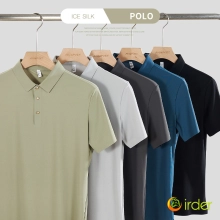 2022 fashion comfortable ice silk fabric men polo shirt  tshirt