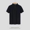 2022 fashion upgrade ice silk/viscose fabric men tshirt polo Color black polo shirt