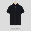 2025 fashion upgrade ice silk/viscose fabric men tshirt polo Color black polo shirt