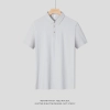 2025 fashion upgrade ice silk/viscose fabric men tshirt polo Color white polo shirt
