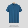 2022 fashion comfortable ice silk fabric men polo shirt  tshirt Color deep blue polo shirt
