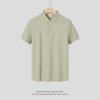 2025 fashion upgrade ice silk/viscose fabric men tshirt polo Color light green polo shirt