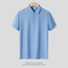 fashion high grade men tshirt polo business men clothes shirt Color lgiht blue tshirt