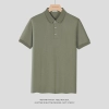 solid color formal business work man shirt tshirt work uniform Color blackish green polo