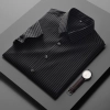 2023 summer new fabric easy care stripes man  shirt office dressy shirt