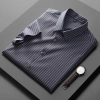 2023 summer new fabric easy care stripes man  shirt office dressy shirt