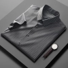 2023 summer new fabric easy care stripes man  shirt office dressy shirt Color grey shirt