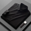 2023  upgrade fabric ultral fashion company staff shirt formal men shirt stripes men shirt Color black stripes shirt