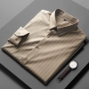 2023 smooth feeling upgrade fabric formal men shirt stripes men shirt Color brown stripes shirt